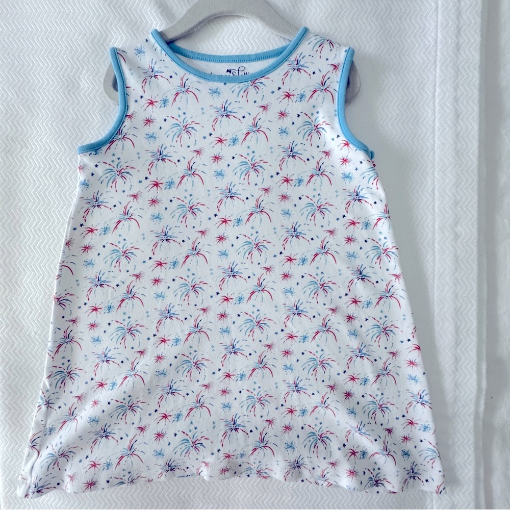 James & Lottie - Girls size 6 Madison Dress in Fireworks Print